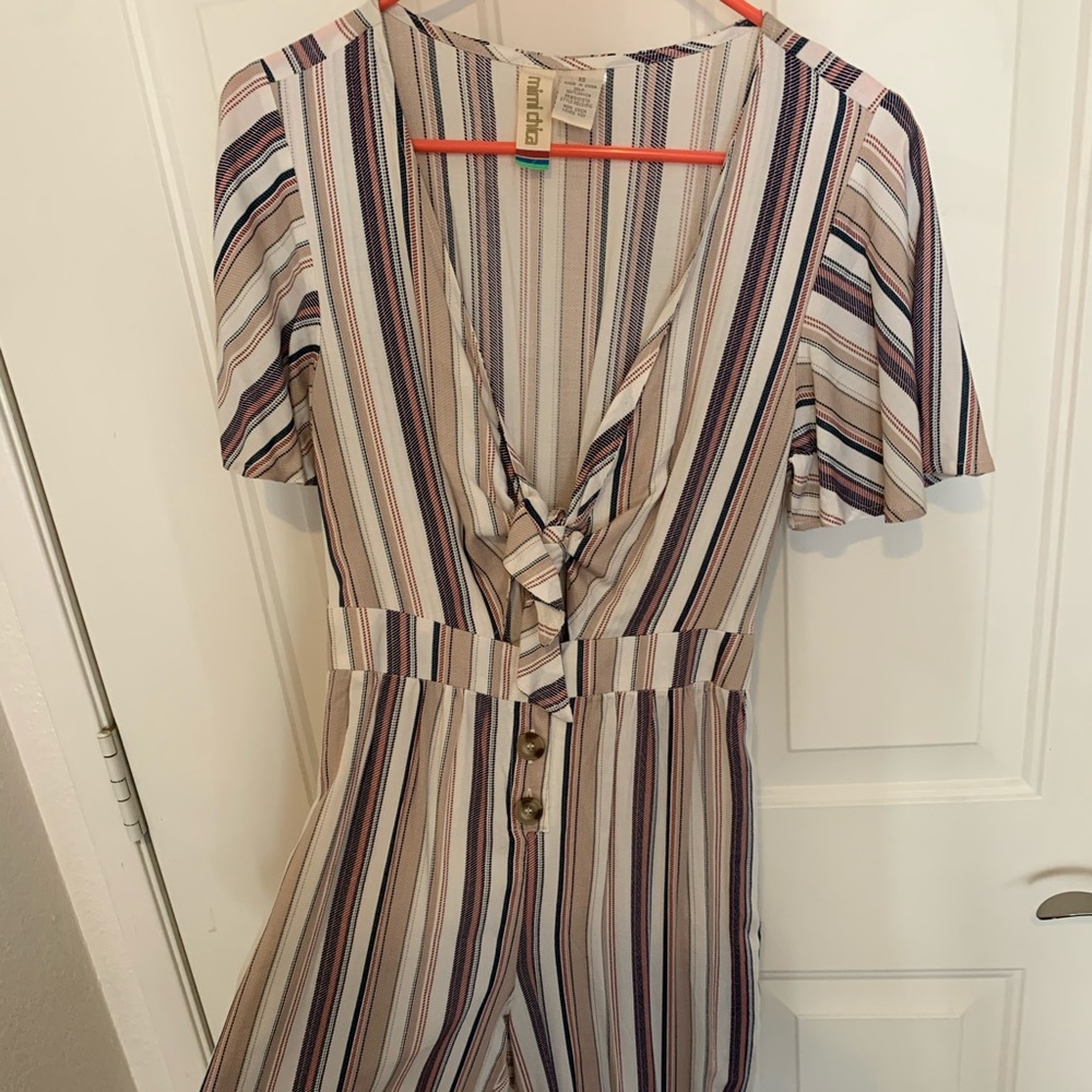 Multicolored striped jumpsuit